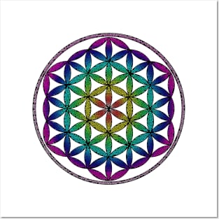 Flower of Life - Sacred Geometry Stained Glass Posters and Art